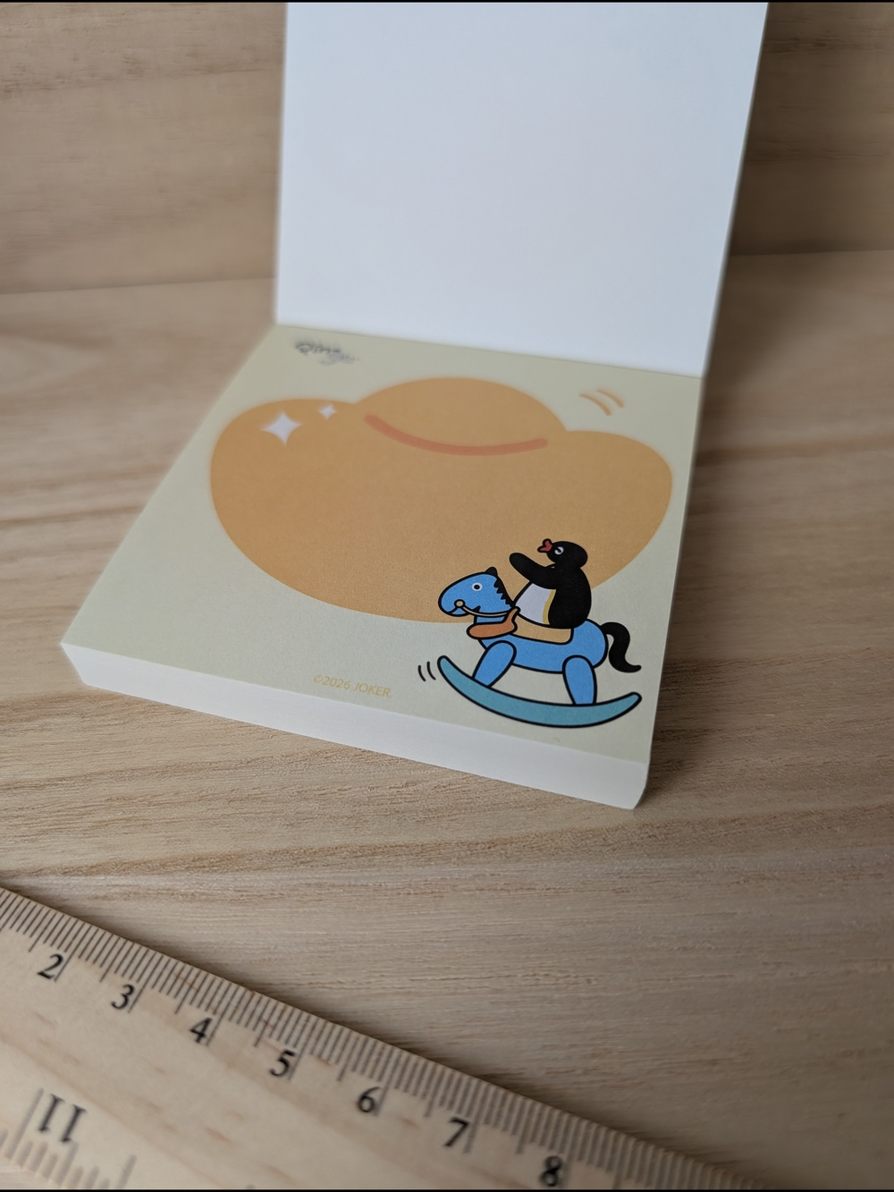 Cute Rocking Horse Pingu Notepad - New with tag NWT memo pad 120 sheets 8x8cm